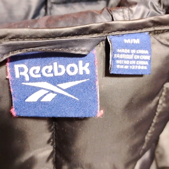 Reebok Quilted Thermal Lightweight Black Jacket With Hood - Picture 13 of 15